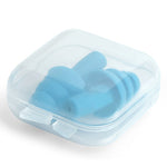 Soft Silicone Ear Plug in Plastic Box - Light blue
